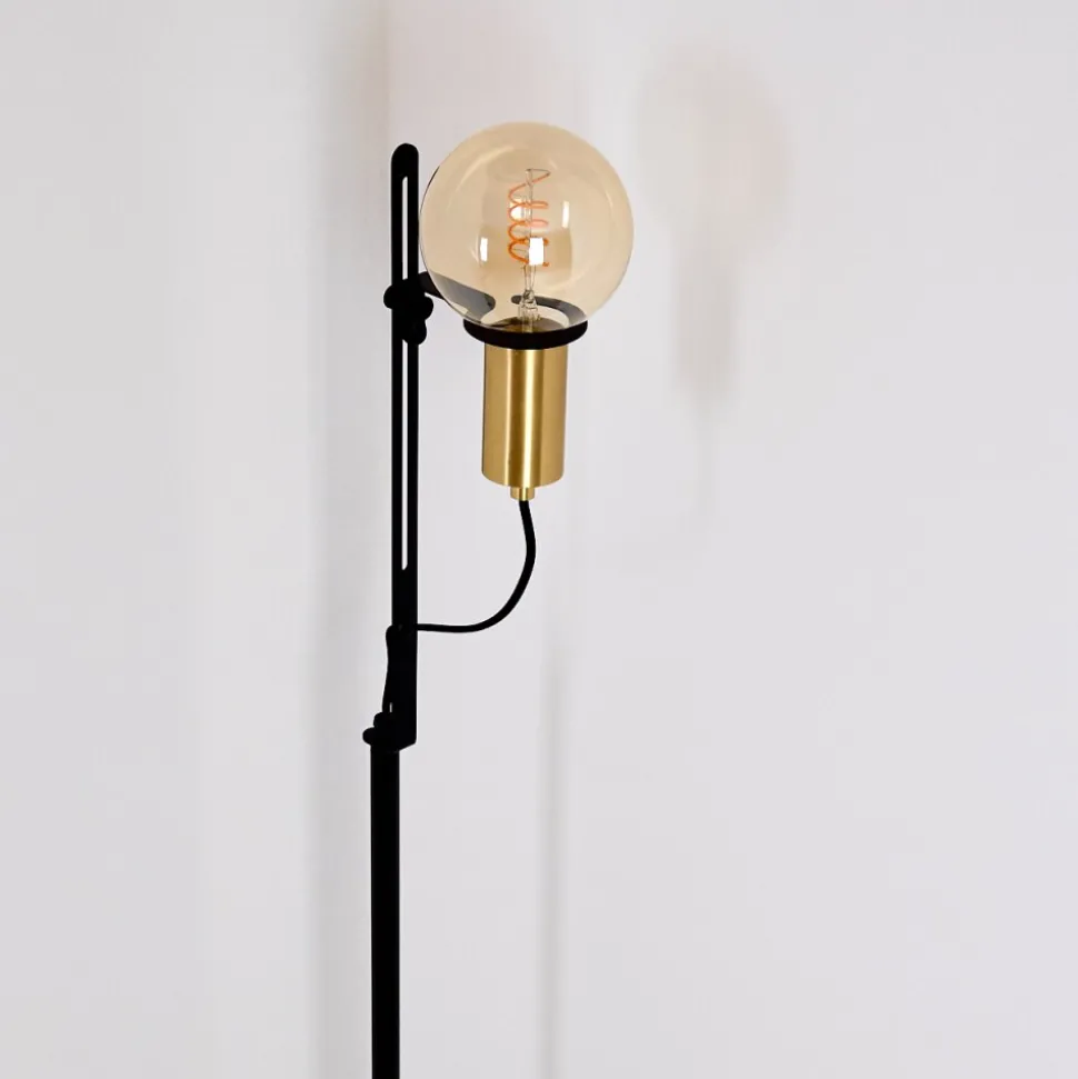 Lampadaire Kirehito Or, Laiton, Noir, 1 Lumiere