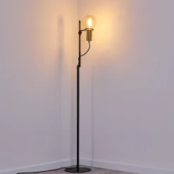 Lampadaire Kirehito Or, Laiton, Noir, 1 Lumiere