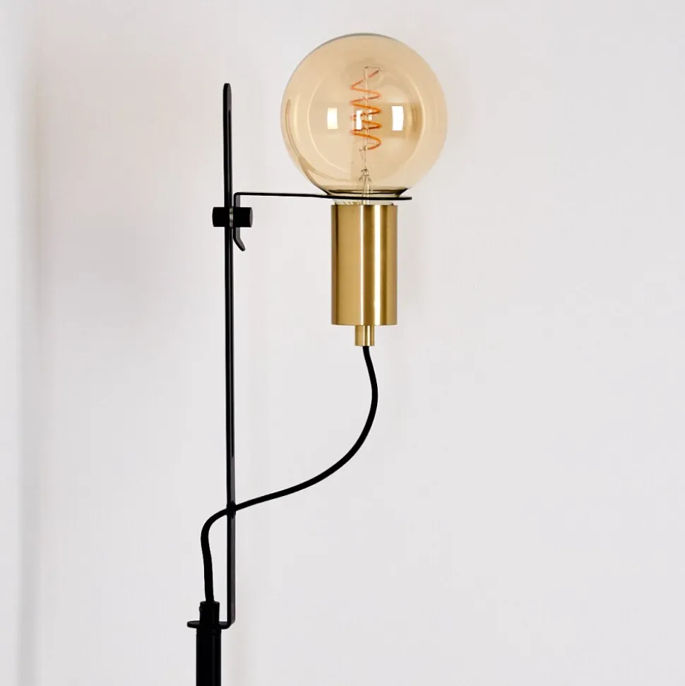 Lampadaire Kirehito Or, Laiton, Noir, 1 Lumiere