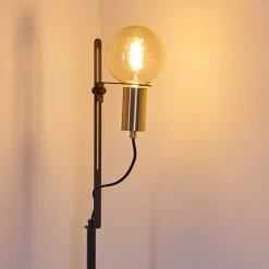 Lampadaire Kirehito Or, Laiton, Noir, 1 Lumiere
