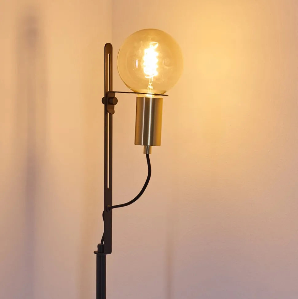 Lampadaire Kirehito Or, Laiton, Noir, 1 Lumiere