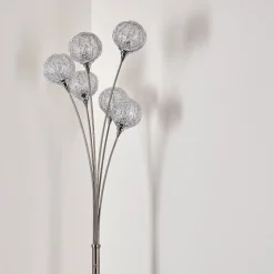 Lampadaire Kitee Chrome, Nickel Mat, 6 Lumieres