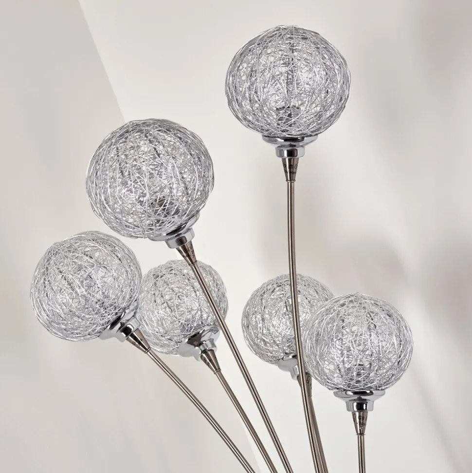 Lampadaire Kitee Chrome, Nickel Mat, 6 Lumieres