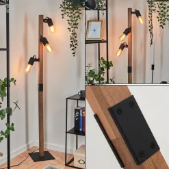 Lampadaire Kouk Ecru, Noir, 3 Lumieres