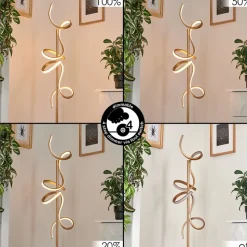 Lampadaire Lavaca Led Laiton, 2 Lumieres