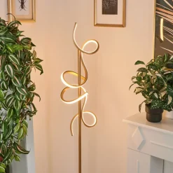 Lampadaire Lavaca Led Laiton, 2 Lumieres