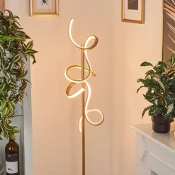 Lampadaire Lavaca Led Laiton, 2 Lumieres