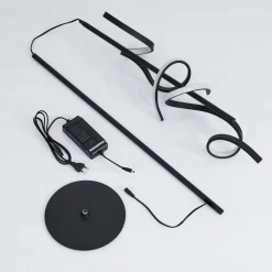 Lampadaire Lavaca Led Noir, 2 Lumieres