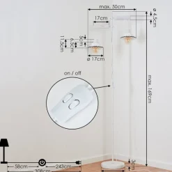 Lampadaire Lomas Blanc, 2 Lumieres