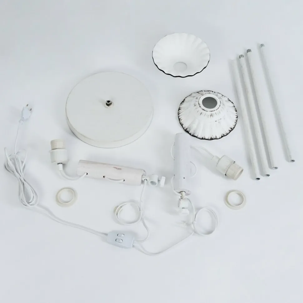 Lampadaire Lomas Blanc, 2 Lumieres