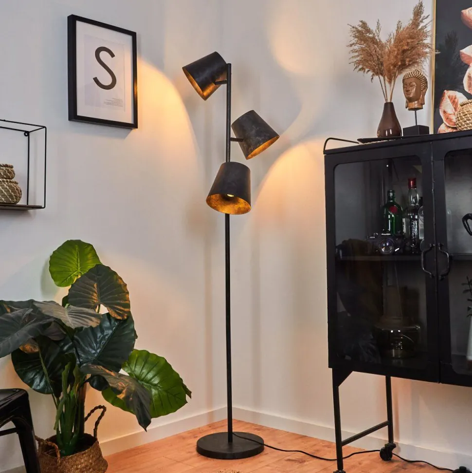 Lampadaire Lungre Argent Oxyde, 3 Lumieres