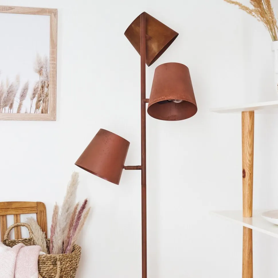 Lampadaire Lungre Rouille, 3 Lumieres