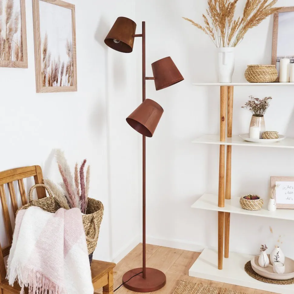 Lampadaire Lungre Rouille, 3 Lumieres