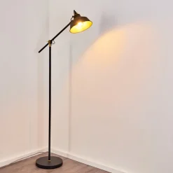 Lampadaire Luven Or, Noir, Noir Dore, 1 Lumiere