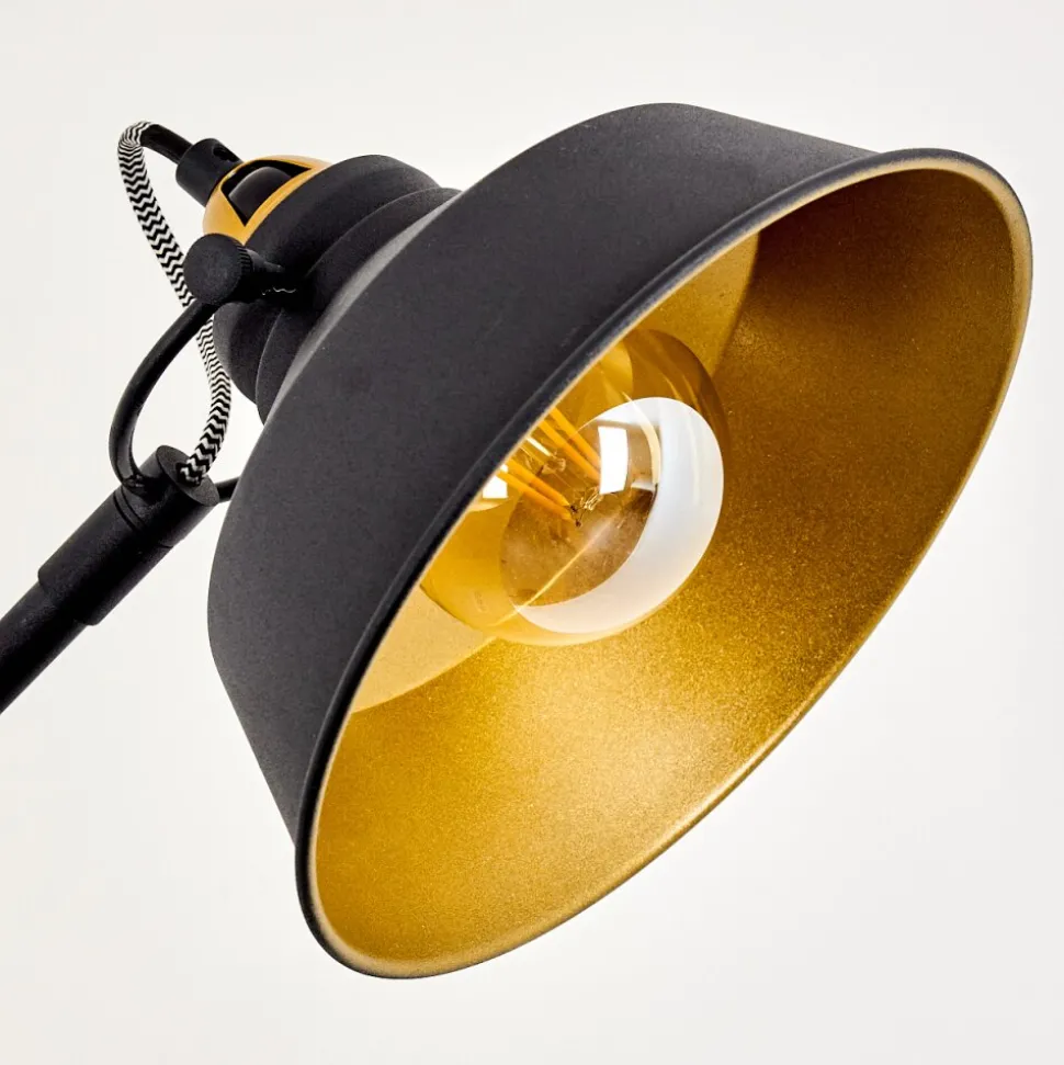 Lampadaire Luven Or, Noir, Noir Dore, 1 Lumiere