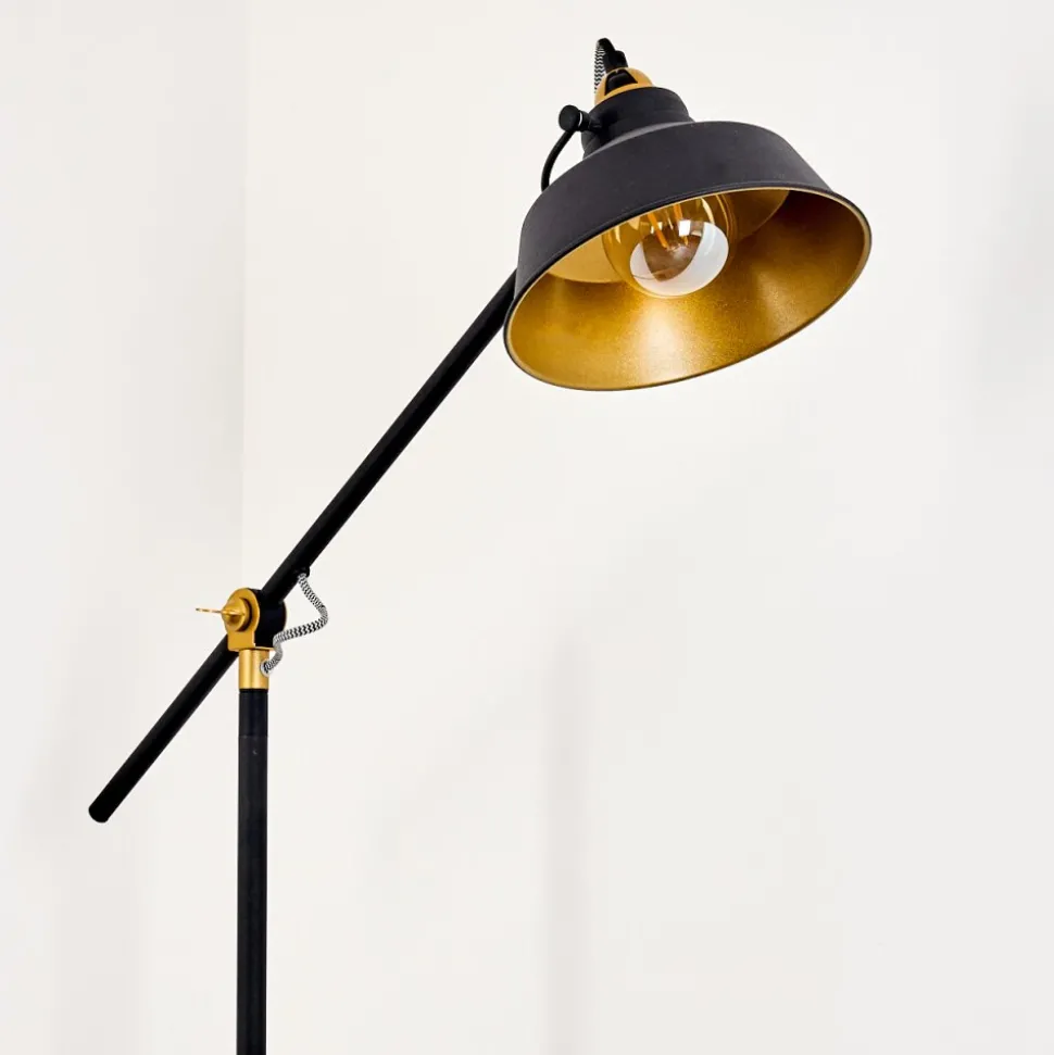 Lampadaire Luven Or, Noir, Noir Dore, 1 Lumiere