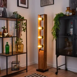 Lampadaire Maahui Ecru, Noir, 4 Lumieres