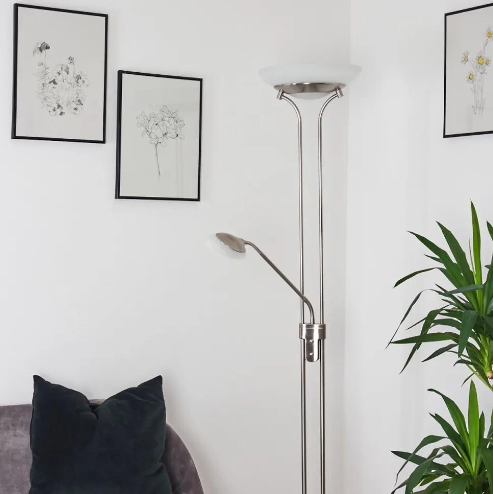 Lampadaire Mairoa Led Nickel Mat, 2 Lumieres