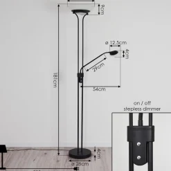 Lampadaire Mairoa Led Noir, 2 Lumieres