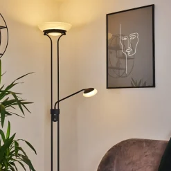 Lampadaire Mairoa Led Noir, 2 Lumieres
