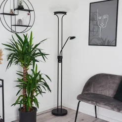 Lampadaire Mairoa Led Noir, 2 Lumieres
