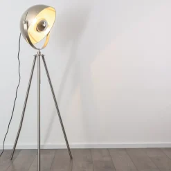 Lampadaire Maloy Chrome, Nickel Mat, 1 Lumiere