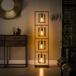 Lampadaire Marcon Noir, 4 Lumieres