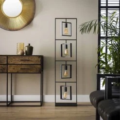 Lampadaire Marcon Noir, 4 Lumieres