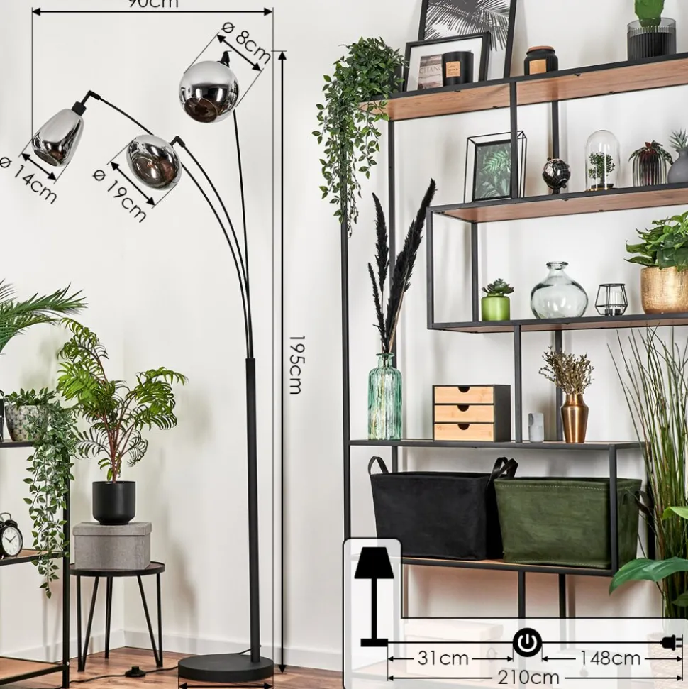 Lampadaire Maynal Noir, 3 Lumieres