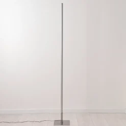 Lampadaire Minacar Led Nickel Mat, 1 Lumiere, Telecommandes, Changeur De Couleurs