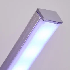 Lampadaire Minacar Led Nickel Mat, 1 Lumiere, Telecommandes, Changeur De Couleurs