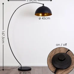 Lampadaire Miranda Noir, 1 Lumiere