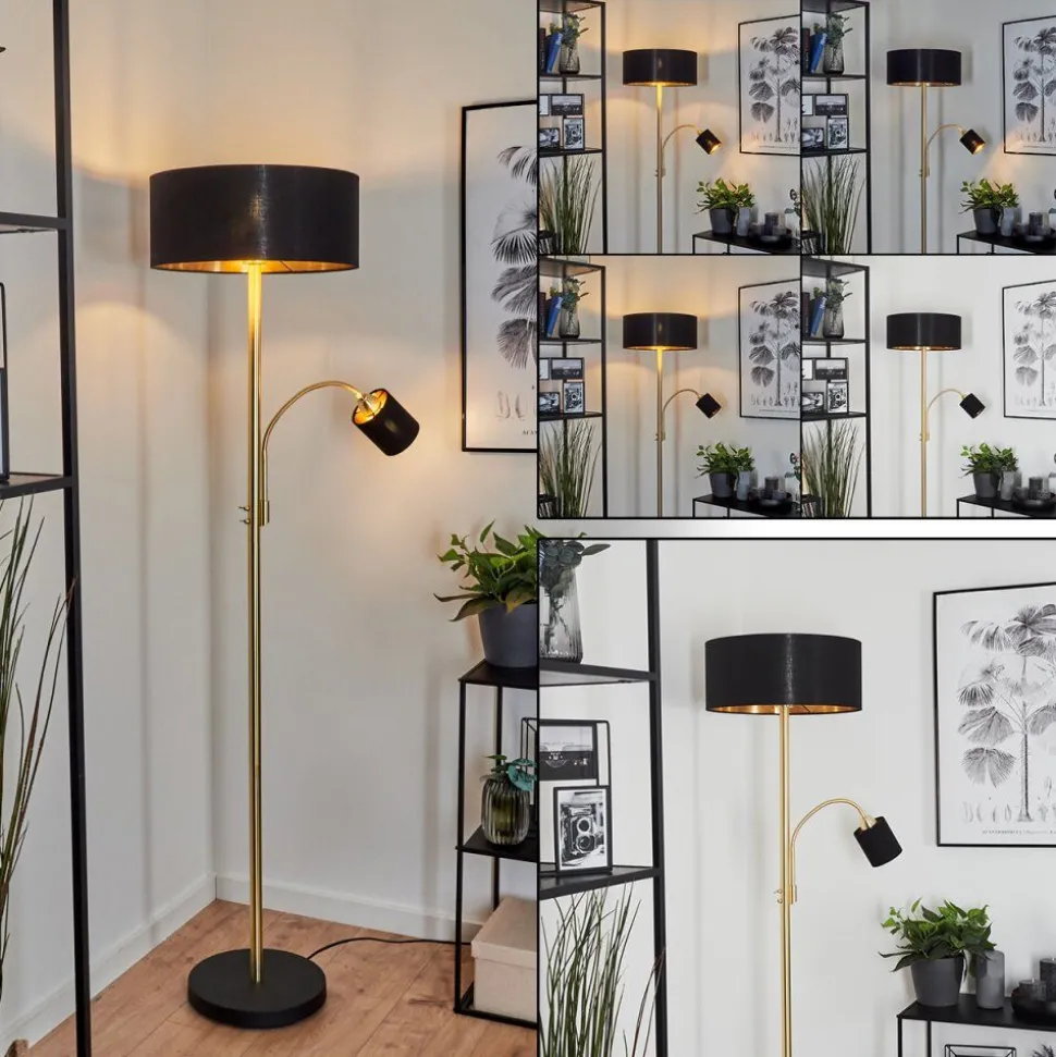Lampadaire Murteirinha Laiton, Noir, 2 Lumieres