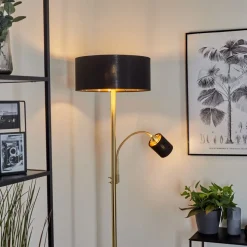 Lampadaire Murteirinha Laiton, Noir, 2 Lumieres