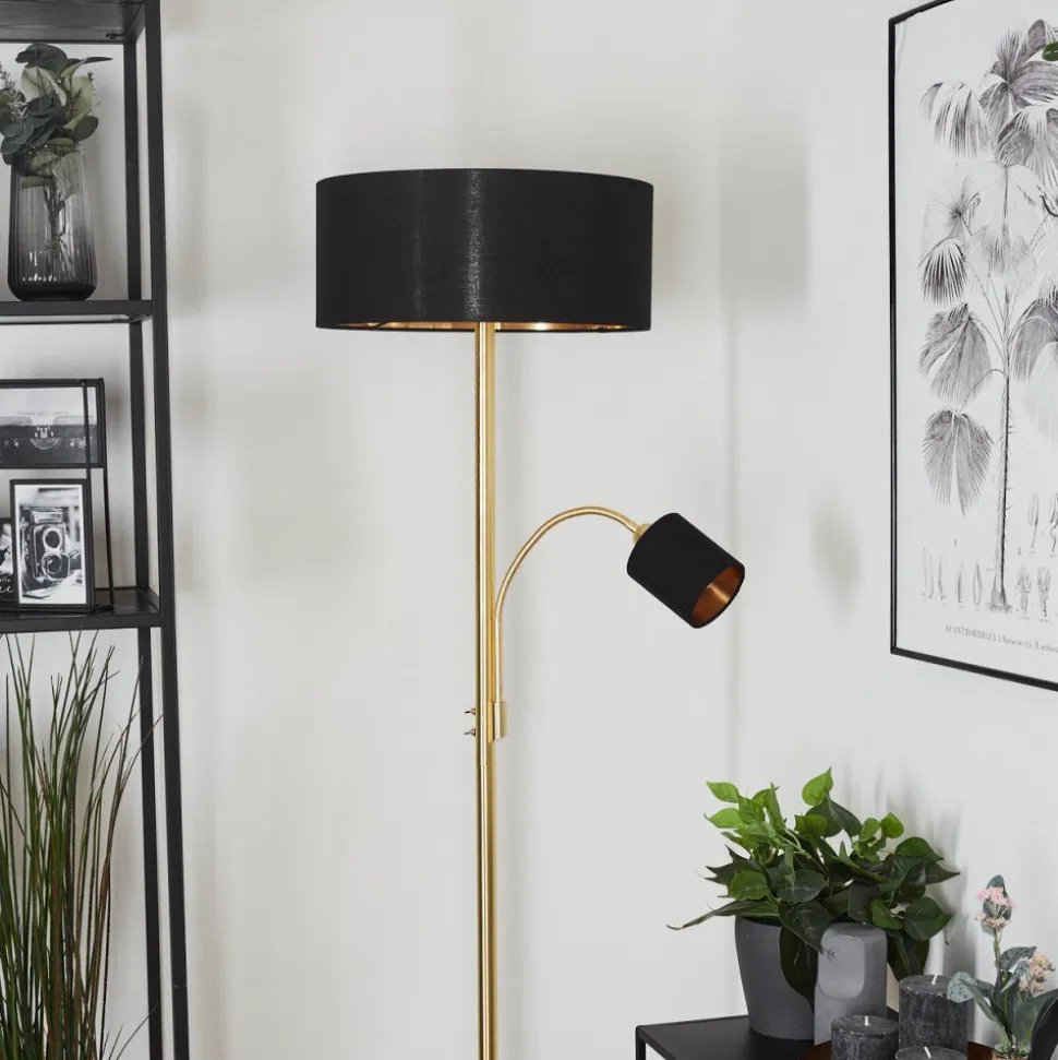 Lampadaire Murteirinha Laiton, Noir, 2 Lumieres