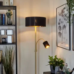 Lampadaire Murteirinha Laiton, Noir, 2 Lumieres