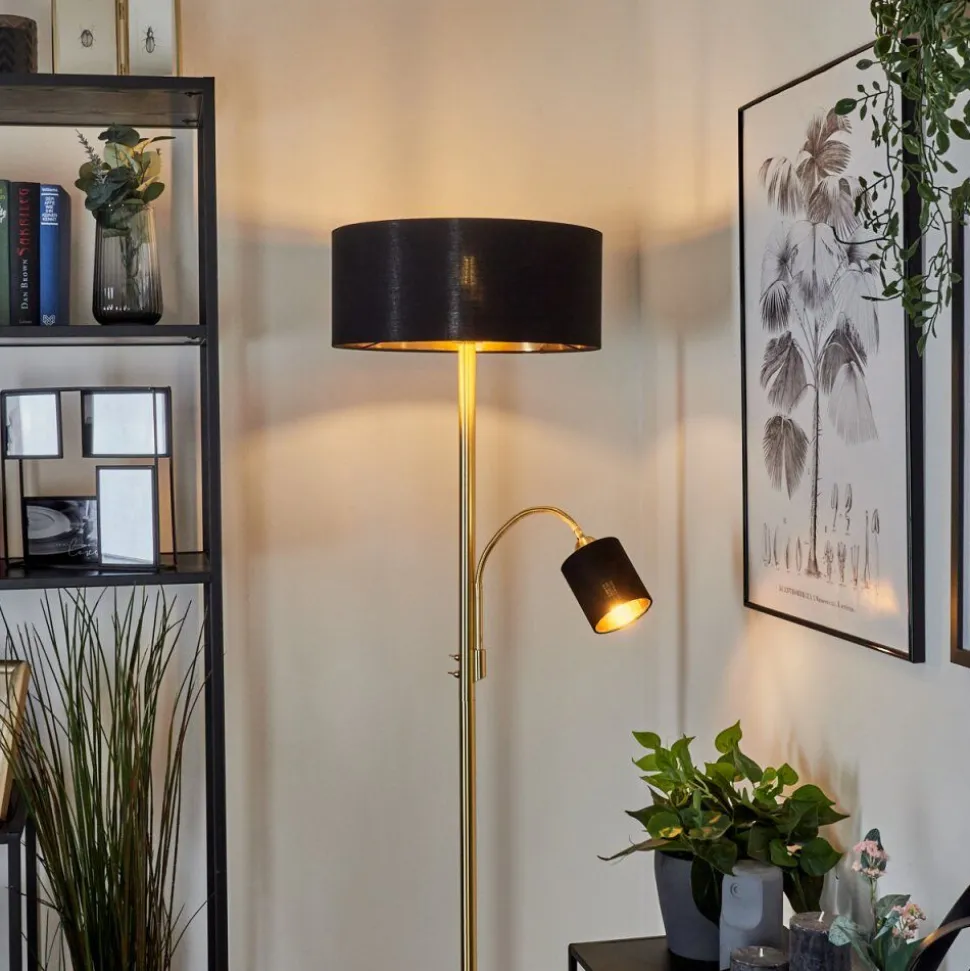 Lampadaire Murteirinha Laiton, Noir, 2 Lumieres