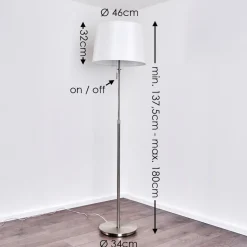 Lampadaire Neuville Nickel Mat, 3 Lumieres