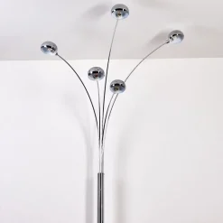 Lampadaire Nikkala Chrome, Blanc, 5 Lumieres