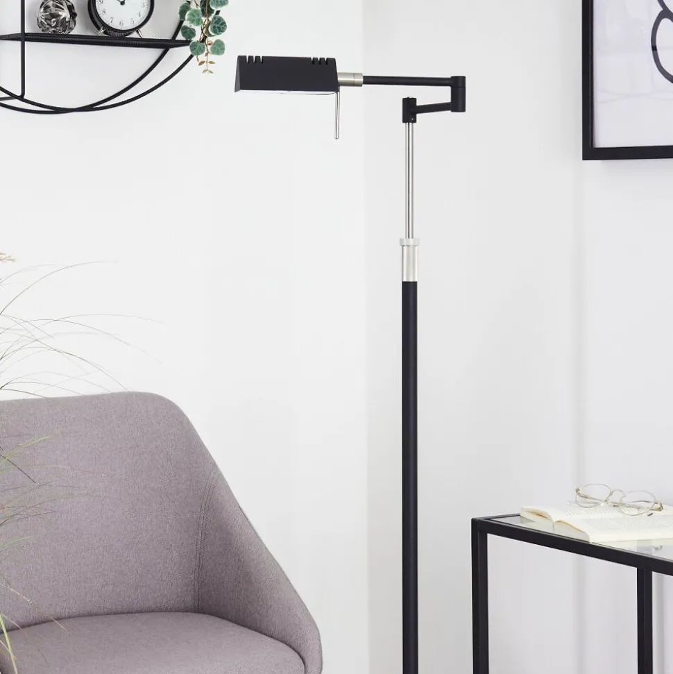 Lampadaire Norrlida Led Chrome, Noir, 1 Lumiere