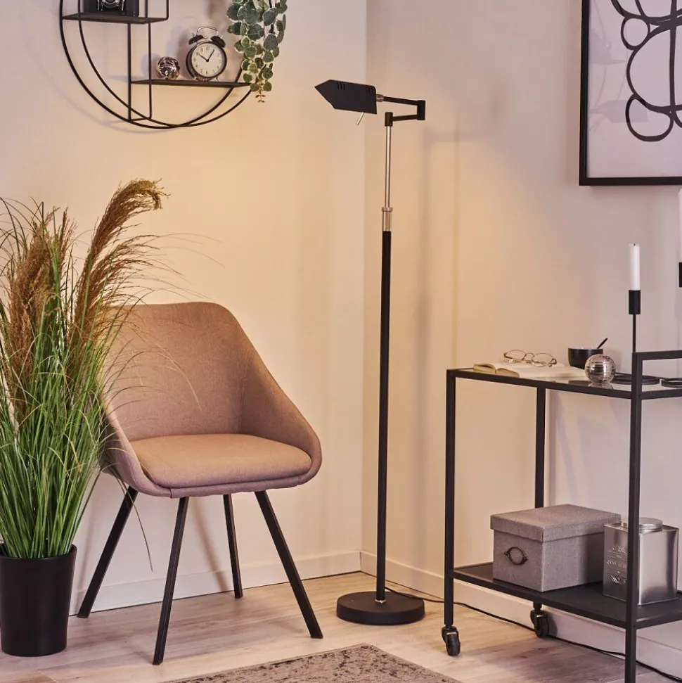 Lampadaire Norrlida Led Chrome, Noir, 1 Lumiere