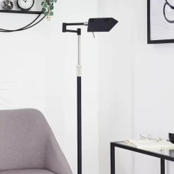 Lampadaire Norrlida Led Chrome, Noir, 1 Lumiere