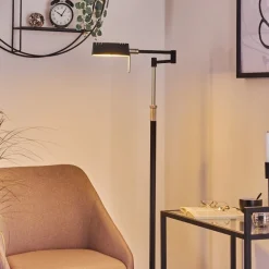 Lampadaire Norrlida Led Chrome, Noir, 1 Lumiere