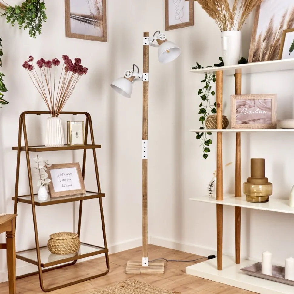 Lampadaire Orny Ecru, Blanc, 2 Lumieres