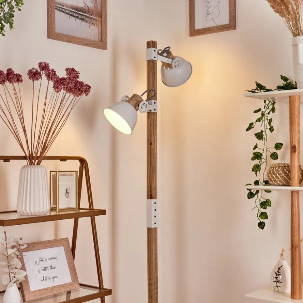Lampadaire Orny Ecru, Blanc, 2 Lumieres