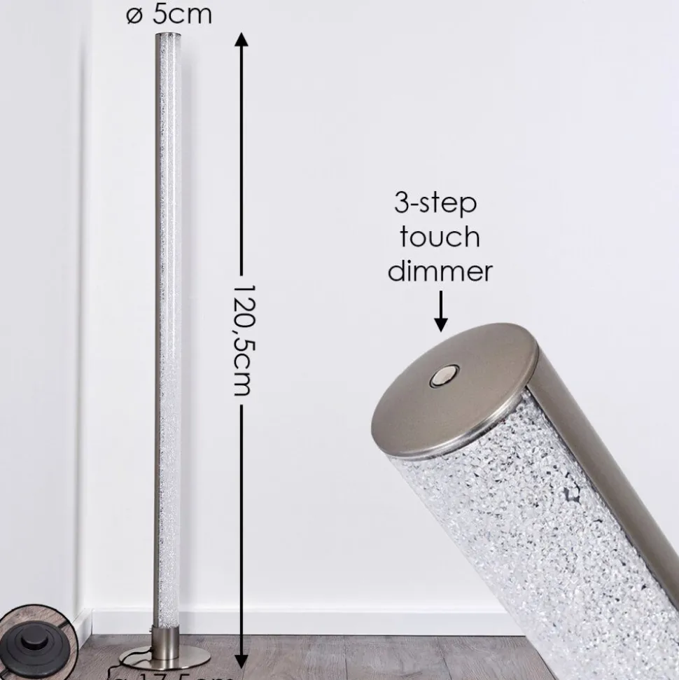 Lampadaire Pipe Led Nickel Mat, 1 Lumiere