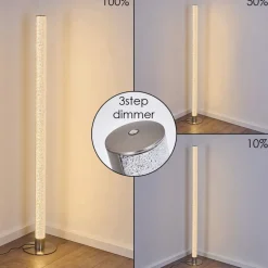 Lampadaire Pipe Led Nickel Mat, 1 Lumiere