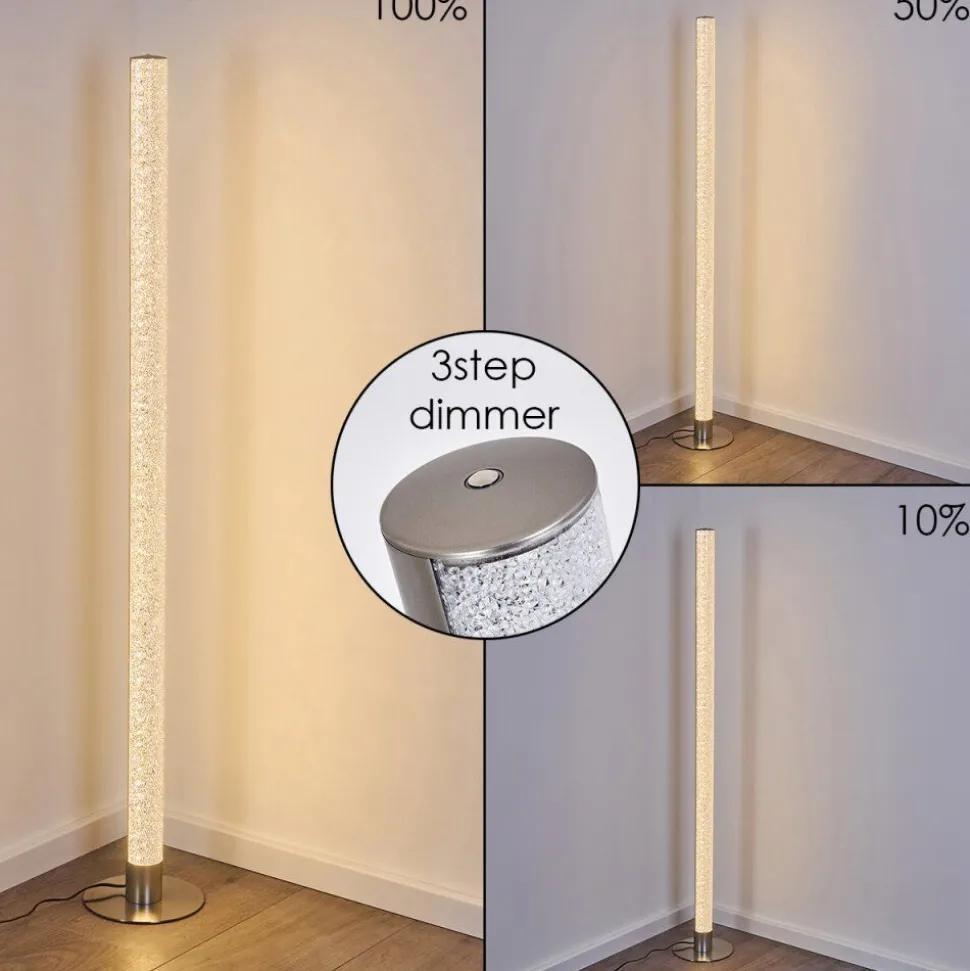 Lampadaire Pipe Led Nickel Mat, 1 Lumiere