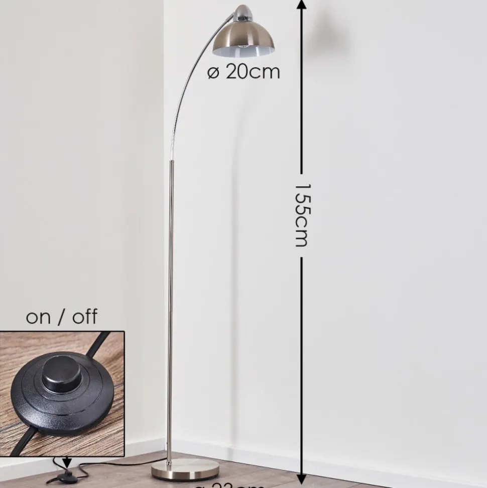 Lampadaire Poitou Nickel Mat, 1 Lumiere