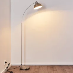 Lampadaire Poitou Nickel Mat, 1 Lumiere
